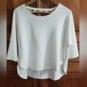 Anthropologie Deletta NWT white waffle knit top.
